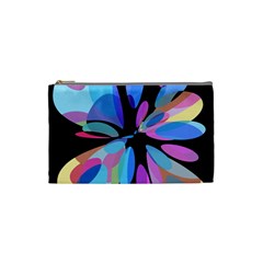 Blue abstract flower Cosmetic Bag (Small) 