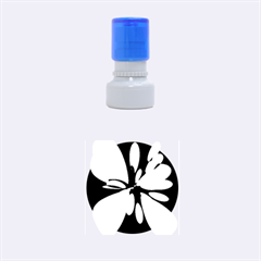 Blue Abstract Flower Rubber Round Stamps (small) by Valentinaart