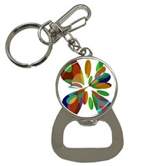 Colorful Abstract Flower Bottle Opener Key Chains by Valentinaart