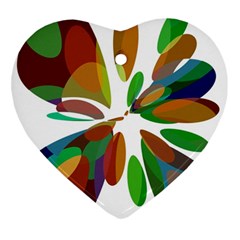 Colorful Abstract Flower Heart Ornament (2 Sides) by Valentinaart