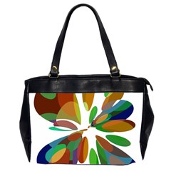 Colorful Abstract Flower Office Handbags (2 Sides)  by Valentinaart