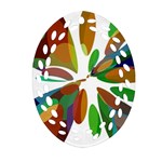 Colorful abstract flower Oval Filigree Ornament (2-Side)  Front