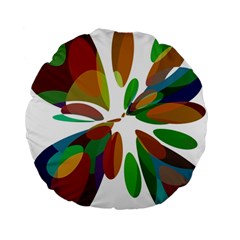 Colorful Abstract Flower Standard 15  Premium Round Cushions by Valentinaart