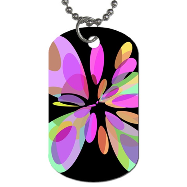 Pink abstract flower Dog Tag (Two Sides)