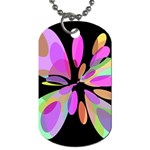 Pink abstract flower Dog Tag (Two Sides) Back