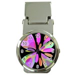 Pink abstract flower Money Clip Watches Front
