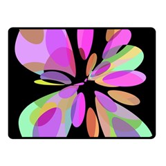 Pink Abstract Flower Double Sided Fleece Blanket (small)  by Valentinaart