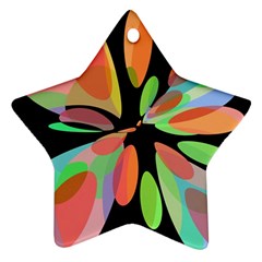 Colorful Abstract Flower Star Ornament (two Sides)  by Valentinaart