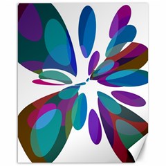 Blue Abstract Flower Canvas 16  X 20   by Valentinaart