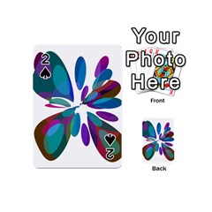 Blue Abstract Flower Playing Cards 54 (mini) 