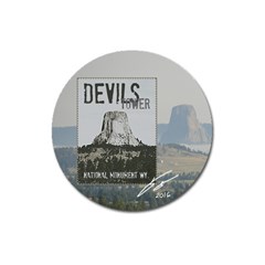 Devils Tower Plate Magnet 3  (round) by tsartswashington