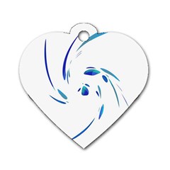 Blue Twist Dog Tag Heart (two Sides) by Valentinaart