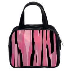 Black And Pink Camo Abstract Classic Handbags (2 Sides) by TRENDYcouture