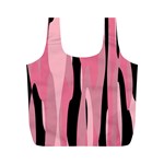 Black and pink camo abstract Full Print Recycle Bags (M) 