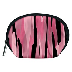 Black And Pink Camo Abstract Accessory Pouches (medium)  by TRENDYcouture