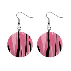 Black And Pink Camo Abstract Mini Button Earrings by TRENDYcouture