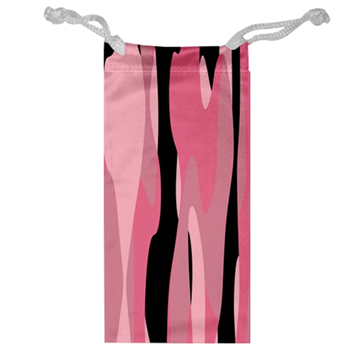 Black and pink camo abstract Jewelry Bags