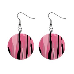 Black And Pink Camo Abstract Mini Button Earrings by TRENDYcouture