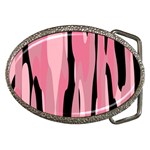 Black and pink camo abstract Belt Buckles Front
