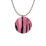 Black and pink camo abstract Button Necklaces Front