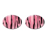 Black and pink camo abstract Cufflinks (Oval)