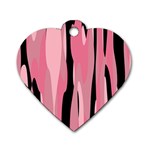 Black and pink camo abstract Dog Tag Heart (Two Sides)