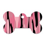 Black and pink camo abstract Dog Tag Bone (Two Sides)