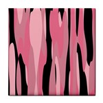 Black and pink camo abstract Tile Coasters