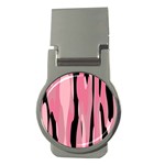 Black and pink camo abstract Money Clips (Round) 