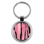 Black and pink camo abstract Key Chains (Round) 