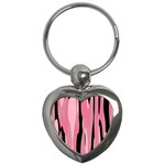 Black and pink camo abstract Key Chains (Heart) 