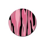 Black and pink camo abstract Rubber Round Coaster (4 pack) 