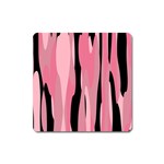 Black and pink camo abstract Square Magnet