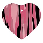 Black and pink camo abstract Heart Ornament (2 Sides)