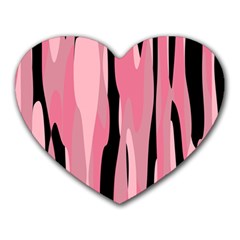 Black And Pink Camo Abstract Heart Mousepads by TRENDYcouture