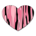 Black and pink camo abstract Heart Mousepads