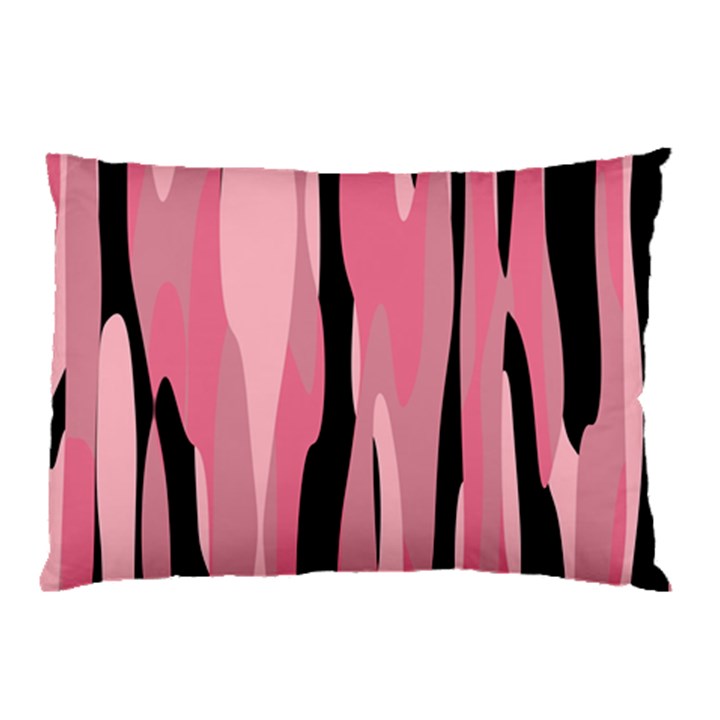 Black and pink camo abstract Pillow Case