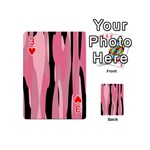 Black and pink camo abstract Playing Cards 54 (Mini)  Front - Heart3