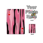 Black and pink camo abstract Playing Cards 54 (Mini)  Front - Heart4