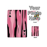 Black and pink camo abstract Playing Cards 54 (Mini)  Front - Spade4