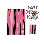 Black and pink camo abstract Playing Cards 54 (Mini)  Front - Heart10