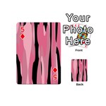 Black and pink camo abstract Playing Cards 54 (Mini)  Front - Diamond5