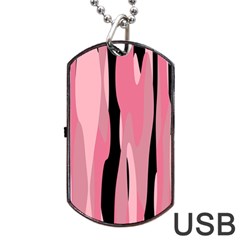 Black And Pink Camo Abstract Dog Tag Usb Flash (two Sides)  by TRENDYcouture