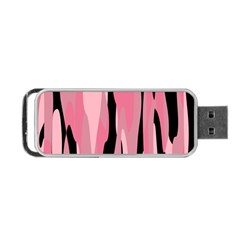 Black And Pink Camo Abstract Portable Usb Flash (one Side) by TRENDYcouture