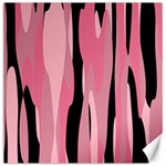 Black and pink camo abstract Canvas 12  x 12  