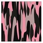 Pink and Black Camouflage Abstract Large Satin Scarf (Square)