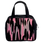 Pink and Black Camouflage abstract Classic Handbags (2 Sides)