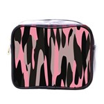 Pink and Black Camouflage abstract Mini Toiletries Bags