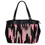 Pink and Black Camouflage abstract Office Handbags (2 Sides) 