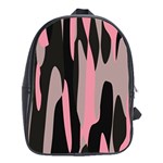 Pink and Black Camouflage abstract School Bags (XL) 